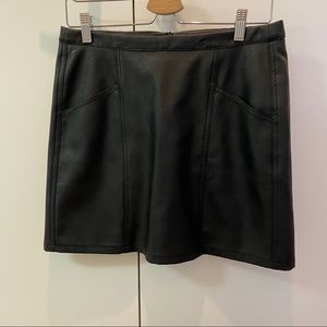 Eclipse faux leather skirt